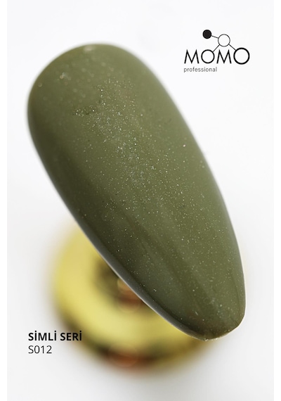 Momo Professional Kalıcı Oje S012 Simli Haki Yeşil 14 Ml