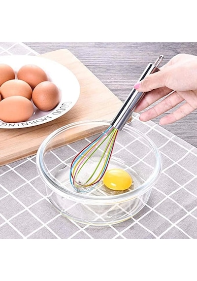 1 Adet Renkli Silikon Yapışmaz Çırpıcı Pratik Yumurta Çırpıcı Yemek Pişirmek Için 29 Cm Silikon Diğer