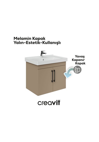 Creavit D20 65 Cm Kapaklı Lavabo Dolabı Dafne Melamin Kapak Diğer Creavit D20 65 Cm Kapaklı Lavabo Dolabı Dafne Melamin Kapak Diğer