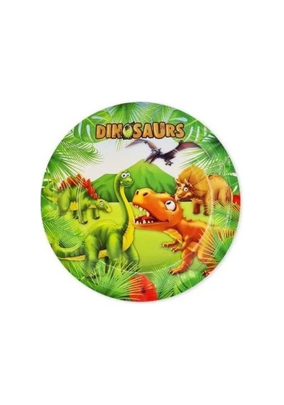 Sevimli Dinozor Temalı Karton Tabak - 23 Cm Parti Tabağı 8'li
