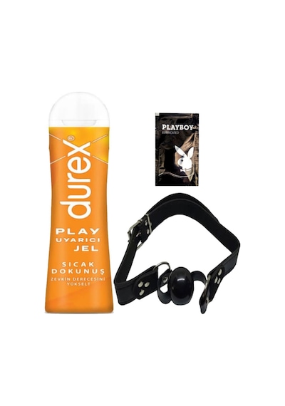 Durex Play Sıcak Dokunuş Bay Bayan Uyarıcılı Jel 100 Ml + Siyah Deri Ağız Topu + Hediye