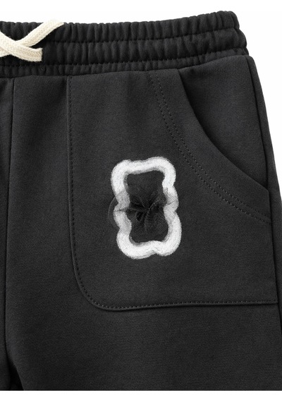 Haribo Lisanslı Fiyonk Aplikeli T-shirt Şort Takım Siyah