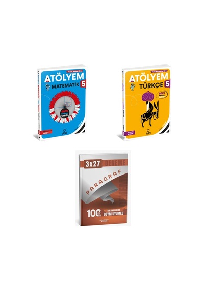 2027 Arı 5 Sınıf Atölyem Matematik Matemito + Türkçe Türkçemino Soru + Anla Kazan Paragraf Deneme 3'lü Set