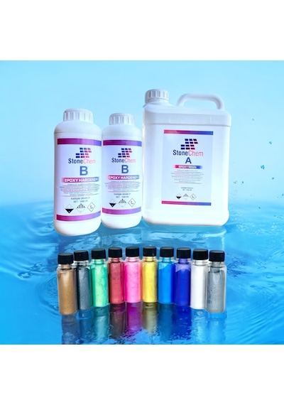 Ultra Şeffaf Epoksi Reçine 6 Kg Pigment Seti 10x20 ml Hobi Sanat