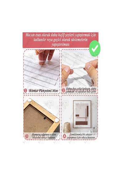 Hamur Yapıştırıcı Tack-it 50gr 2 Paket Silka 65 Parça Macun Sakız Yapıştırıcı Takıt Çerçeve Afiş Duvar