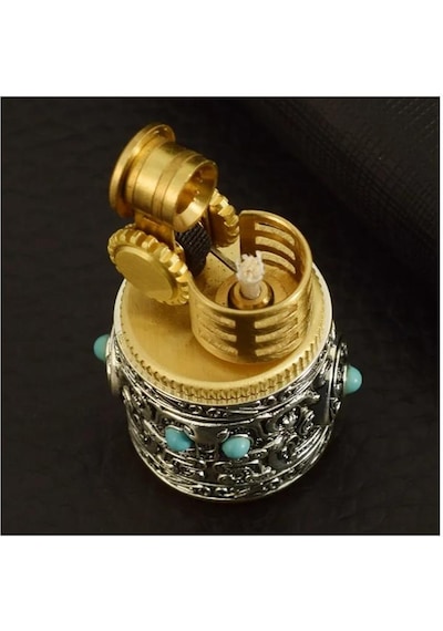 Mini Retro Sultan Benzinli İşlemeli Kadın Çakmak Metal