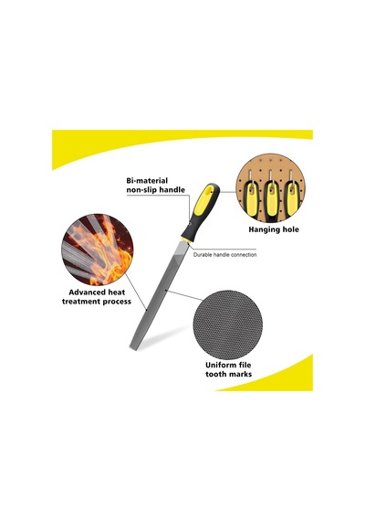 Aee 5 Parça Çelik Premium Eğe Seti 8'' 33 Cm Büyük Boy Çelik Eğe Takımı Balık Sırtı, Üçgen, Kare, Yuvarlak Ve Düz Geniş Ergonomik Saplı Dayanıklı Metal Ahşap Zımpara Çantalı Eğe Seti