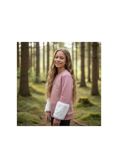 Fesshera Kids Kız Çocuk Sweatshirt Beyaz Sevimli Kalp Baskılı Peluş Kollu İnci Detaylı Pamuklu Sweatshirt Pudra Fesshera Kids Kız Çocuk Sweatshirt Beyaz Sevimli Kalp Baskılı Peluş Kollu İnci Detaylı Pamuklu Sweatshirt Pudra