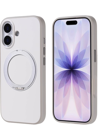Apple Uyumlu iPhone 17 Kılıf M-safe Şarj Özellikli Açılabilen Halka Standlı Renkli Silikon Kapak