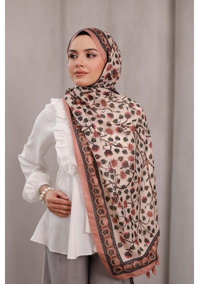 Mimiyum Alya Desen Soft Şal Somon