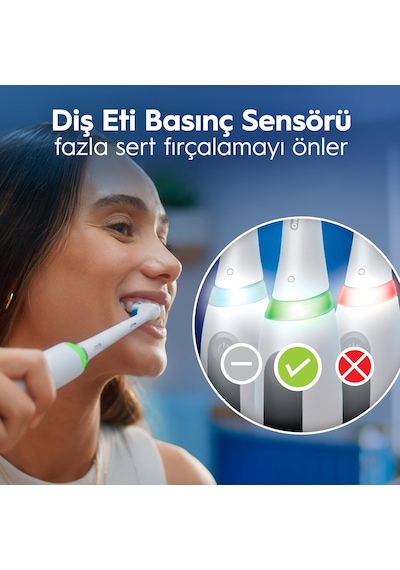 İo3 Beyaz Şarjlı/elektrikli Diş Fırçası, 1 Fırça Başlığı, Uzun Ömürlü Pil