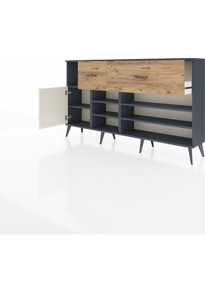 Arges Konsol 6 Raflı 2 Çekmeceli Tek Kapaklı 176x30x99 Antrasit-aytaşı/çam Aytası/atlas Çam - Antrasıt Arges Konsol 6 Raflı 2 Çekmeceli Tek Kapaklı 176x30x99 Antrasit-aytaşı/çam Aytası/atlas Çam - Antrasıt