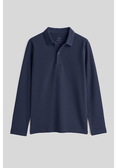 Tommylife Lacivert Polo Yaka Basic Uzun Kollu Erkek Çocuk T-shirt - 11170 Lacivert