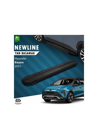 S-dizayn Hyundai Bayon Newline Siyah Yan Basamak 173 Cm 2021-2024 A+ Kalite