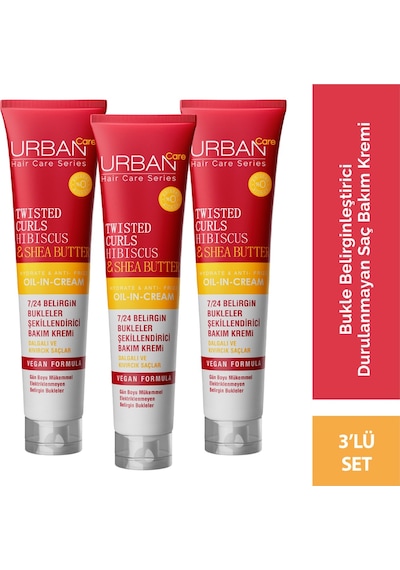 Urban Care Hibiscus ve Shea Yağlı Bukle Belirginleştirici Bakım Kremi 3 x 175 ML