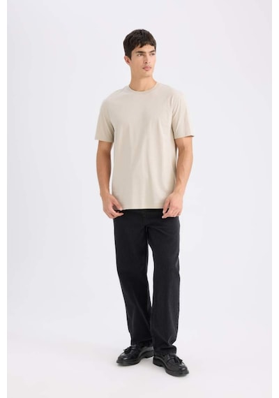 DeFacto %100 Pamuk New Regular Fit Bisiklet Yaka Basic Düz Kısa Kollu Tişört V7699AZ25SPBG170