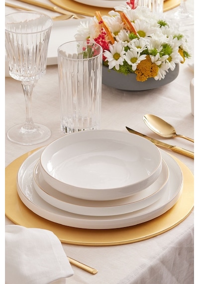Karaca  Streamline Saturn Gold 59 Parça 12 Kişilik Porselen Yemek Takımı