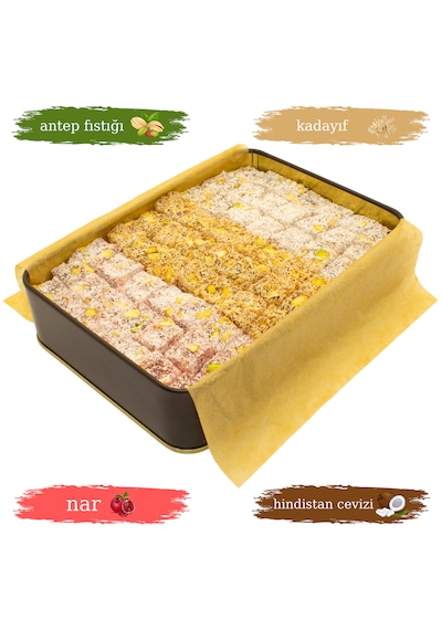 Lokumani Karışık Çifte Kavrulmuş Antep Fıstıklı Lokum 500 G