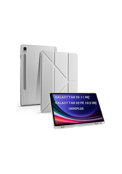 Samsung Galaxy Uyumlu  Tab S9 X710 X716 X718 Kılıf Kalem Bölmeli Trifolding Case Kılıf
