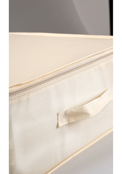 3'lü Set 53 X 44 X 21 Cm Baza Altı & Dolap İçi Organizer, Yorgan & Yastık Düzenleyici Hurç Krem