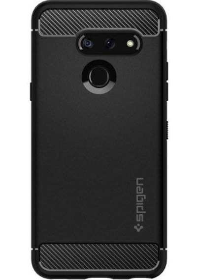 Spigen G8 Thinq İle Uyumlu Kılıf Rugged Armor Matte Black Siyah