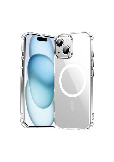 İphone 14 Plus İle Uyumlu Yüksek Kalite Kablosuz Şarj Özellikli Silikon Telefon Kılıfı Şeffaf, Wireless Magsafe Diğer