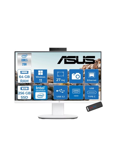 Asus V470VAK-C516512W0DP21 Core 5 210H 64 GB 256 GB SSD 27" W11P AIO Masaüstü Bilgisayar
