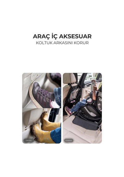 Araba Koltuğu Koruyucu Ve Düzenleyici Organizer