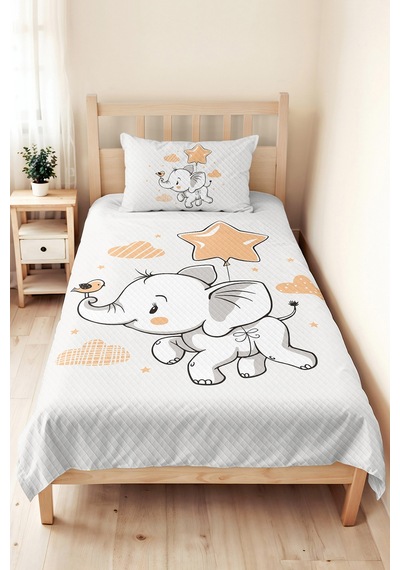 Evimde Bambaşka Yıldızlı Fil Çocuk Odası Tek Kişilik Pike Takımı - Yıldız Bulut 160x220 CM Kapitone Yatak Örtüsü Evimde Bambaşka Yıldızlı Fil Çocuk Odası Tek Kişilik Pike Takımı - Yıldız Bulut 160x220 CM Kapitone Yatak Örtüsü