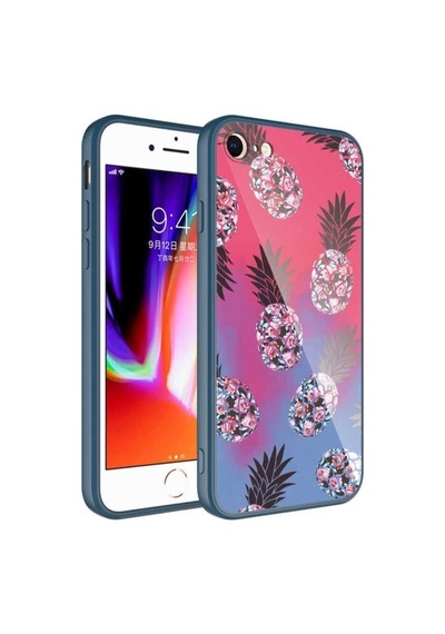 Apple Uyumlu iPhone Se 2020 Kılıf Kamera Korumalı Desenli Sert Silikon Zore Epoksi Kapak NO3