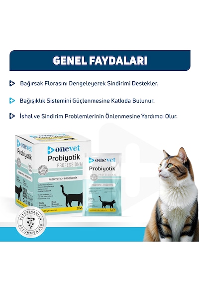Onevet Probiyotik Saşe 30x1 Gr Kediler İçin Sindirim Desteği
