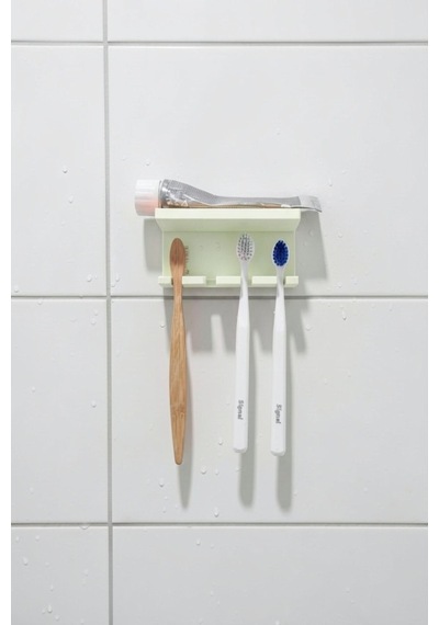 Beyaz Yapışkanlı Çok Amaçlı Diş Fırçası Jilet Jiletlik Asacağı Askılığı Askılık Diş Fırçalık Banyo Organizer