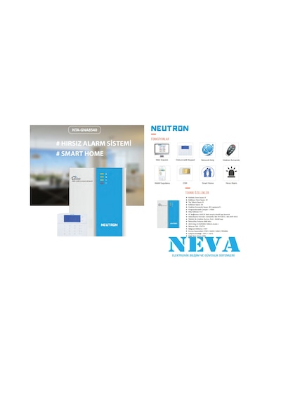 Neutron Nta-Gna8545 Gsm Gprs Pstn Kablolu Kablosuz Alarm Seti Pır Mk Hariç