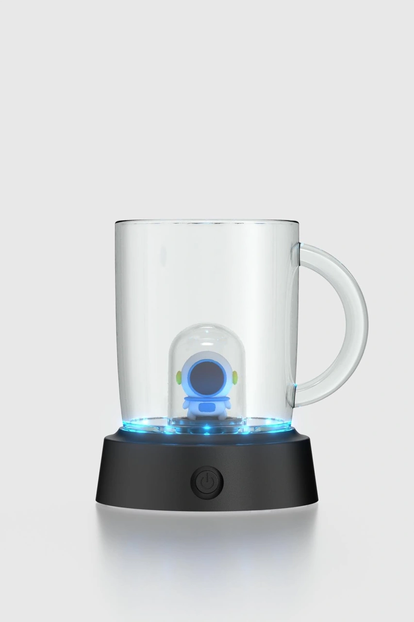 Renga Joy Astronot Figürlü 250 Ml Kulplu Mavi Led Işıklı Tritan Bardak 222061 Mavi