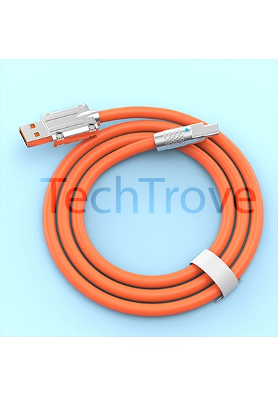 120w Usb To Type-c Yassı Kırılmaz Ezilmez 100cm Şarj Kablosu