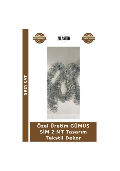 Özel Üretim Gümüş Sim 2 Mt Tasarım Tekstil Dekor