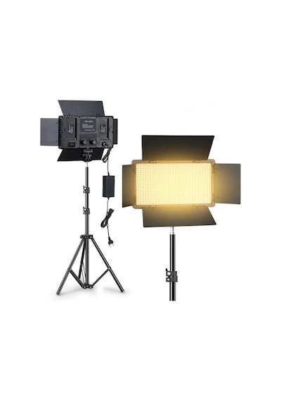 Profesyonel Led Işık 600 Ledli DSLR Fotoğraf Makinesi Video Kamera Işığı + Işık Ayağı