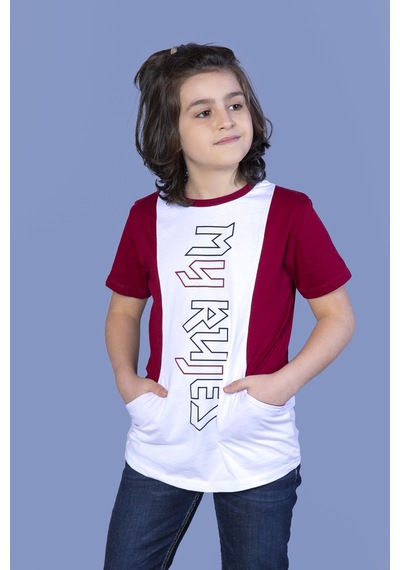 Toontoy Kids Toontoy Erkek Çocuk T-shirt My Rules Baskılı Siyah