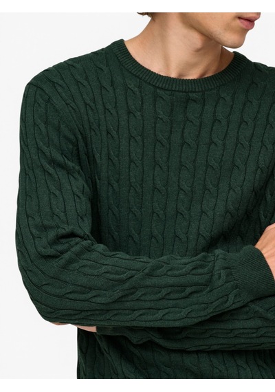 Only & Sons Onslouı Reg 12 Cabel Crew Knıt Noos Erkek Yeşil Kazak - Os22033762