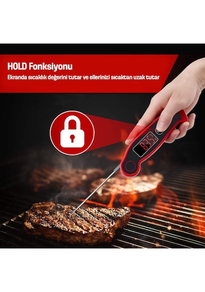 ThermoPro TP19 Su Geçirmez Katlanabilir Gıda Pişirme Termometresi - T07596