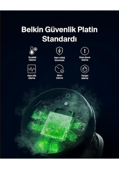 Belkin 3'ü 1 Arada Manyetik Magsafe Uyumlu Qi2 15w Kablosuz Şarj