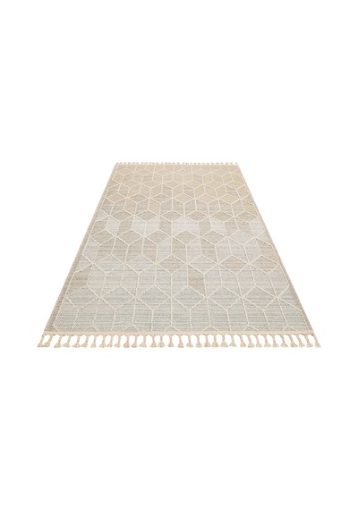 Soho Sh 03 Beige Hav Vermeyen Özel Ipler Ile Üretilen Etnik Örgü Desenlere Sahip Makine Halısı