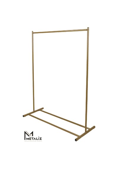 Gold Metal Konfeksiyon Askısı - Minimalist Elbise Askılığı - Butik Tipi Askı Altın