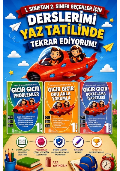 1. Sınıftan 2.sınıfa Geçenler İçin Derslerimi Yaz Tatilinde Tekrar Ediyorum Seti -10