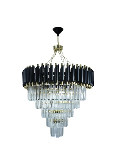 Riva Gold 55x55 Cm'lik Kristal Taşlı Gold Lüks Avize - Yatak Odası - Salon - Mutfak - Hol Altın