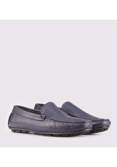 Cabani Hakiki Deri Lacivert Erkek Loafer Ayakkabı Lacivert (521650097) Lacivert