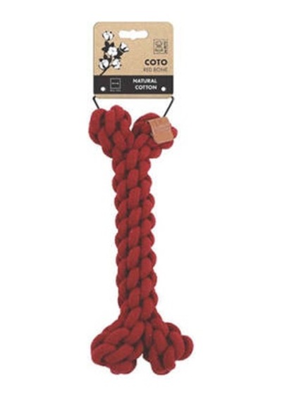 Örgü Kemik Köpek Oyuncağı Kırmızı 30 Cm Çok Renkli