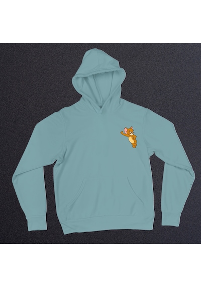 Jerry Baskılı Oversize Unisex Kapüşonlu Sweatshirt Bebemavisi