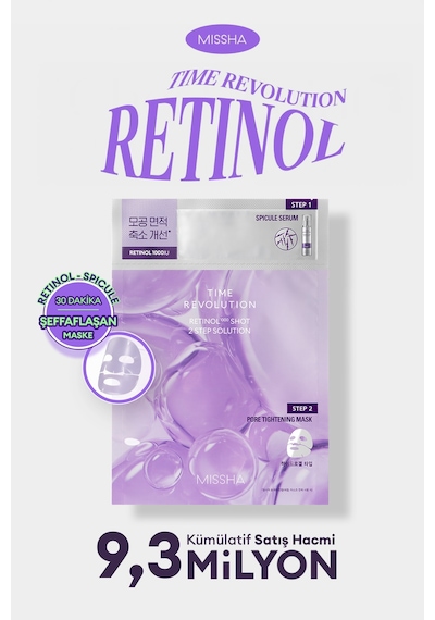 Mıssha Time Revolution Retinol 1000 Shot 2 Step Solution Mask