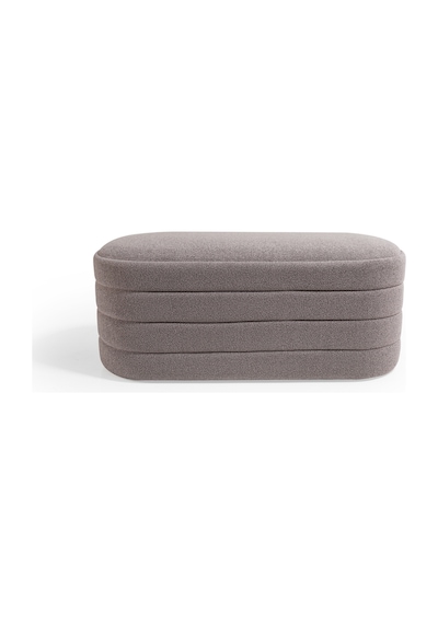 Bench Puf - Yatak Ucu Bench - Cnc Çizgili Modern Bench Modelleri -oturma Bankı -küçük Koltuk Gri